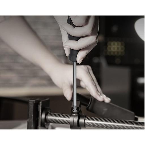 Двухсторонняя отвертка "Home Series Black" Deli HT1055 SL5+PH1, длина жала 100мм, эксклюзивный дизайн, рукоятка из высококачественного софттач пластика фото 7