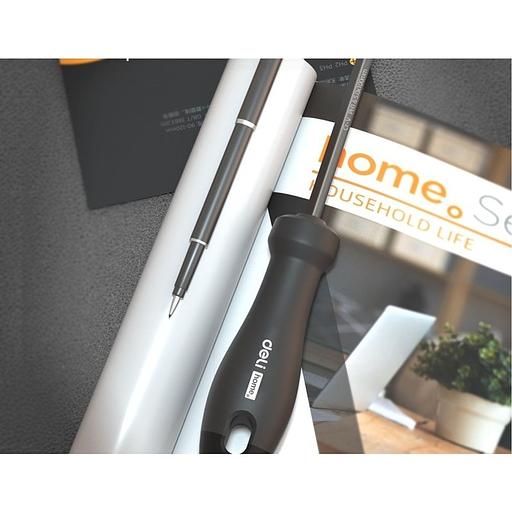 Двухсторонняя отвертка "Home Series Black" Deli HT1055 SL5+PH1, длина жала 100мм, эксклюзивный дизайн, рукоятка из высококачественного софттач пластика фото 10