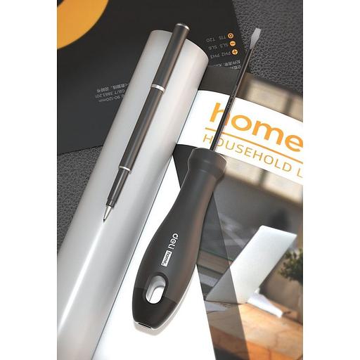 Шлицевая отвёртка "Home Series Black" Deli HT1105 5x100мм Эксклюзивный дизайн, рукоятка из высококачественного софттач пластик фото 2