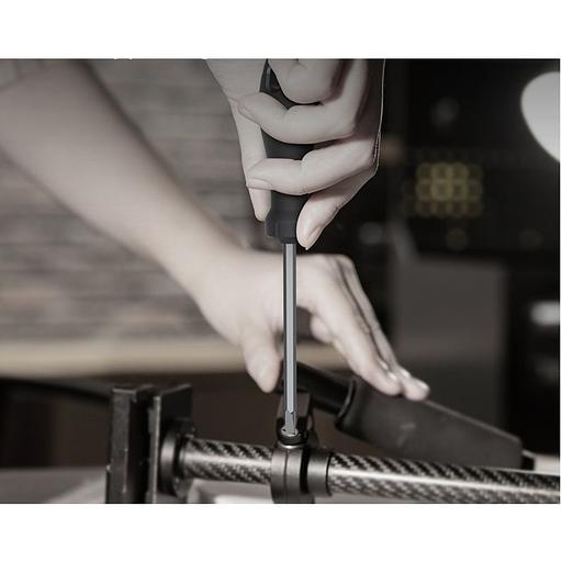 Шлицевая отвёртка "Home Series Black" Deli HT1105 5x100мм Эксклюзивный дизайн, рукоятка из высококачественного софттач пластик фото 5