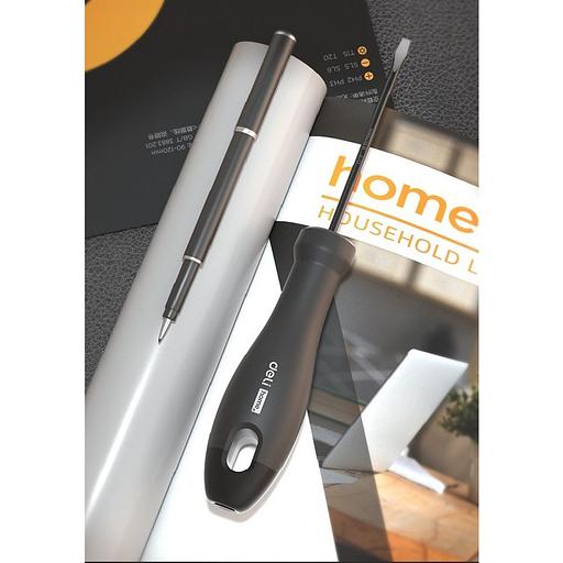 Шлицевая отвёртка "Home Series Black" Deli HT1106 6x150мм Эксклюзивный дизайн. Рукоятка из высококачественного софттач пластика фото 8