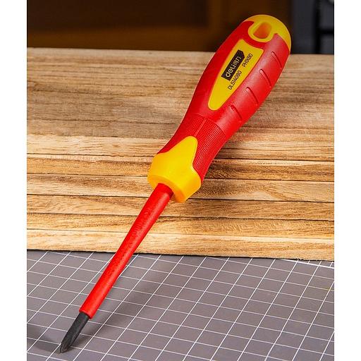 Диэлектрическая крестовая отвертка Deli DL514080 PH1х80мм сталь Cr-V, сертификат VDE для работ под напряжением до 1000 В фото 6