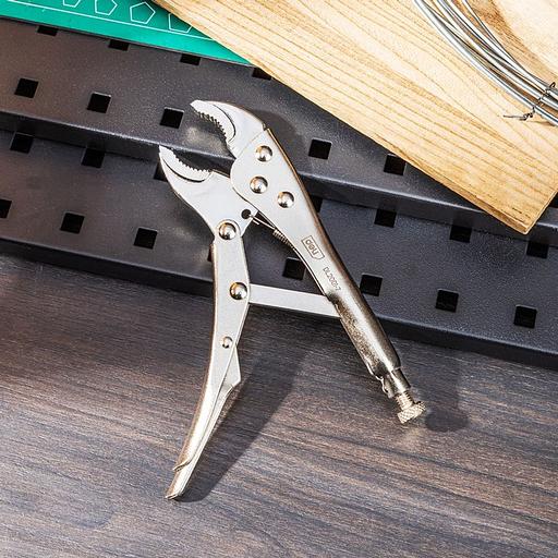 Зажимные клещи с круглыми губками Deli DL2001-7 175мм, рабочий ход 40мм, регулировочный винт фото 5