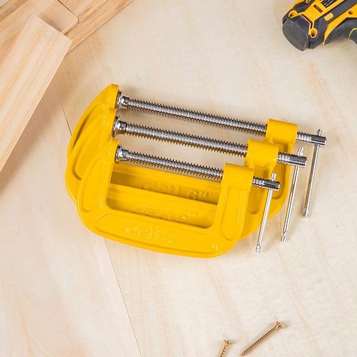 Струбцина G-образная усиленная Deli DL-G204 высота зажима 100мм, глубина зажима 50мм фото 2