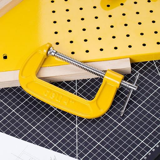 Струбцина G-образная усиленная Deli DL-G204 высота зажима 100мм, глубина зажима 50мм фото 8