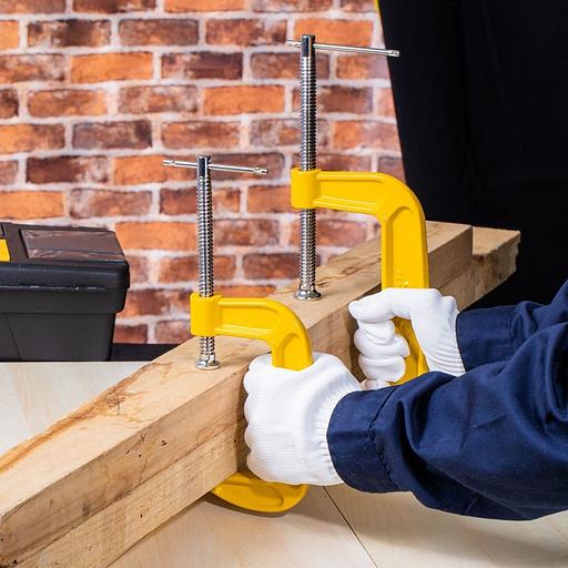 Струбцина G-образная усиленная Deli DL-G204 высота зажима 100мм, глубина зажима 50мм фото 9