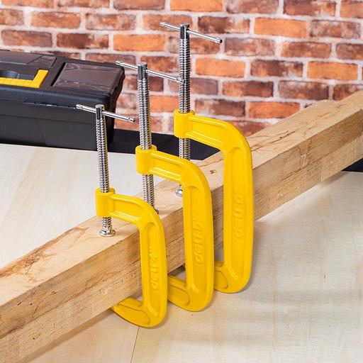 Струбцина G-образная усиленная Deli DL-G205 высота зажима 125мм, глубина зажима 70мм фото 3