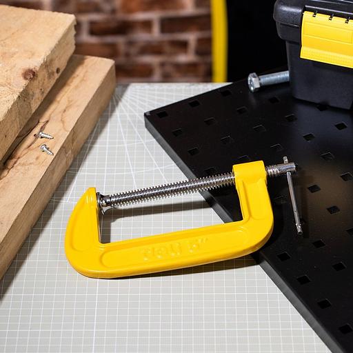 Струбцина G-образная усиленная Deli DL-G205 высота зажима 125мм, глубина зажима 70мм фото 9