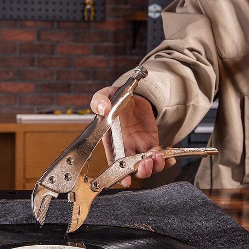 Зажимные клещи с прямыми губками Deli DL109010 220мм, рабочий ход 65мм, регулировочный винт фото 4