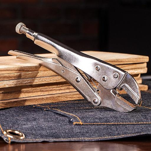 Зажимные клещи с прямыми губками Deli DL109010 220мм, рабочий ход 65мм, регулировочный винт фото 5