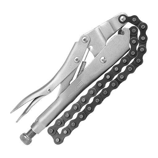 Зажимные клещи цепные с фиксатором Deli DL20018 230мм, длина цепи 450мм, регулировочный винт фото 1