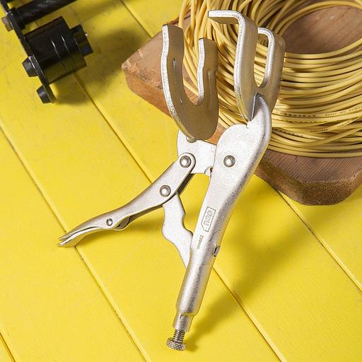 Зажимные клещи для сварки Deli DL20017 230мм, регулировочный винт фото 4