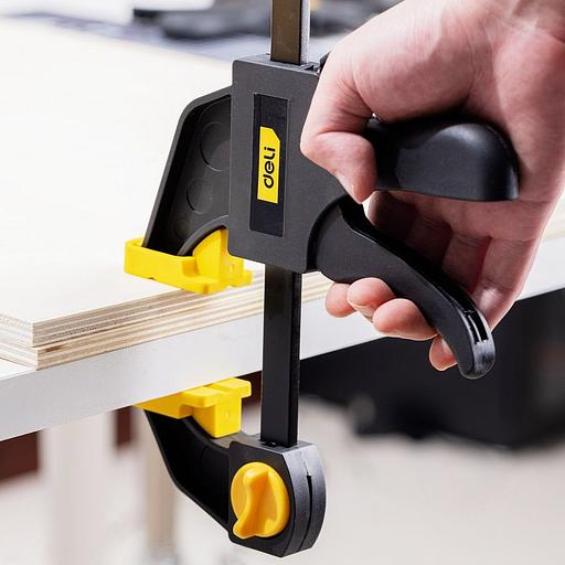 Струбцина пистолетная быстрозажимная Deli DL110112 300x70 мм фото 5