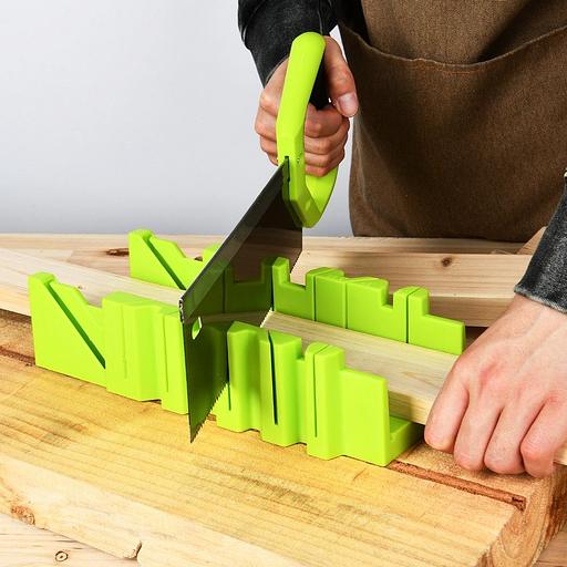 Стусло пластиковое с пилой 300мм Deli DL580900 пильное полотно из стали 65Mn, прорезиненная двухкомпонентная ручка фото 5