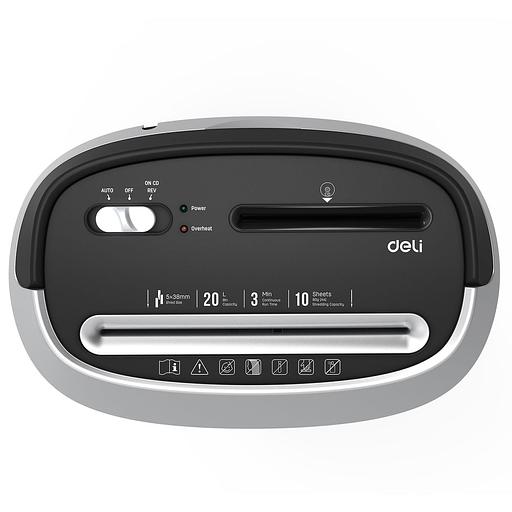 Уничтожитель бумаг Deli E9948, P-4, 5х38, 10 лист. одновременно, 20л фото 4