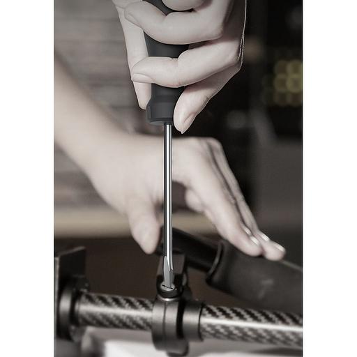 Набор отверток "Home Series Gray" Deli HT1002C 2шт SL5x100+PH1x100, эксклюзивный дизайн, рукоятка из высококачественного софттач пластика фото 3