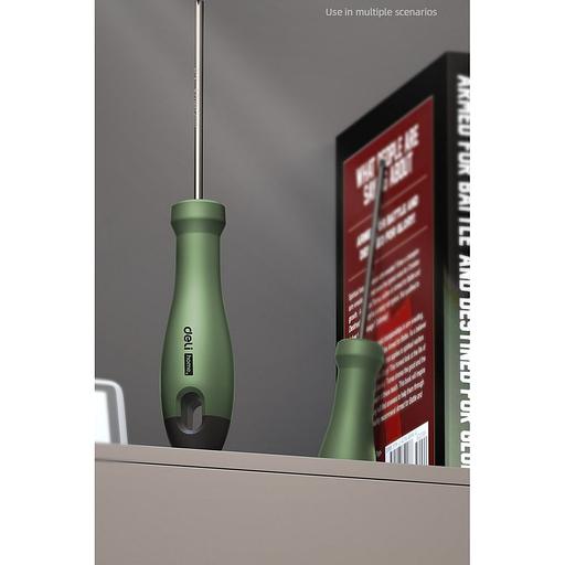 Крестовая отвертка "Home Series Green" Deli HT1203L PH0x75мм Эксклюзивный дизайн, рукоятка из высококачественного софттач пластика фото 6