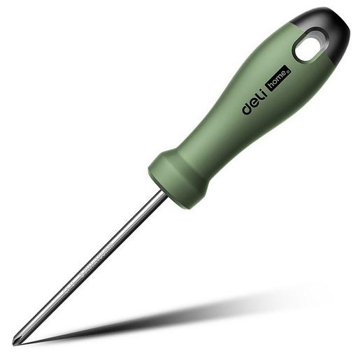 Крестовая отвертка "Home Series Green" Deli HT1205L PH1x100мм Эксклюзивный дизайн, рукоятка из высококачественного софттач пластика фото 1