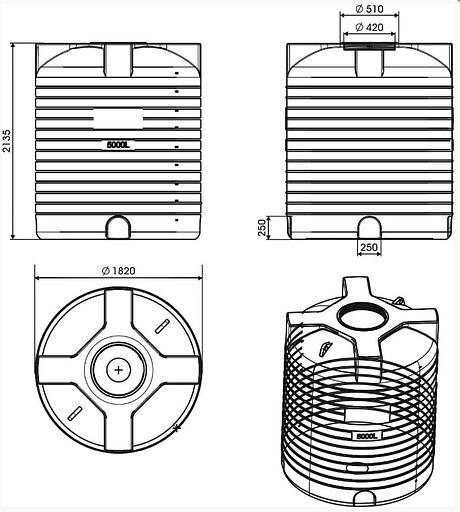 Ёмкость вертикальная 5000 л фото 2