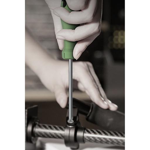 Крестовая отвертка "Home Series Green" Deli HT1206L PH2x150мм Эксклюзивный дизайн, рукоятка из высококачественного софттач пластика фото 5