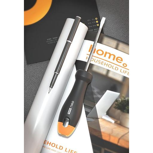 Шлицевая отвёртка "Home Series Gray" Deli HT1105C 5x100мм Эксклюзивный дизайн, рукоятка из высококачественного софттач пластика фото 3