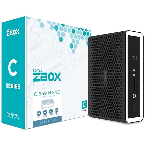 ZOTAC ZBOX NANO, SFF, FANLESS, i7-1355U, 2 DDR5 SODIMM, M.2 SSD, 2.5" SATAIII BAY, 2 GLAN, WIFI, BT, USBDRV, DP/HDMI, EU+UK PLUG фото 1