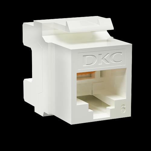 Модуль Keystone RJ45 CAT6 неэкранированный, 180 градусов, белый (форм-фактор A10) DKC RNK6U180WH фото 1