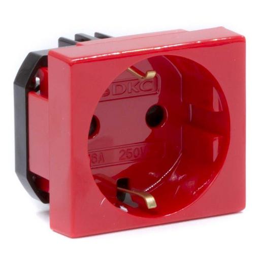 Розетка силовая 2Р+Е, со шторками, «Viva», 2 мод., красная DKC 45015 фото 2