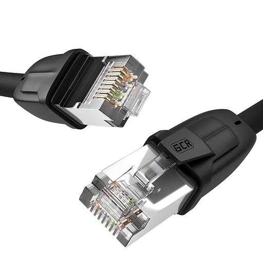 GCR Патч-корд PROF кат.8 ethernet 30.0m F/FTP, RJ45, CU, 26 AWG, литой, прямой, черный, экранированные коннекторы, GCR-52354 Greenconnect RJ45(m) - RJ45(m) Cat. 8 F/FTP LSZH 30м (GCR-52354) фото 2