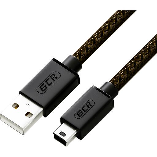 GCR Кабель PROF 1.0m USB 2.0, AM/mini 5P, черно-прозрачный, 28/24 AWG, экран, армированный, морозостойкий, GCR-51197 Greenconnect GCR-51197 фото 1