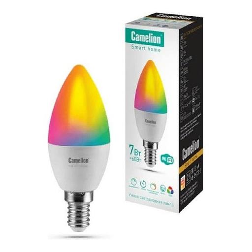 Camelion Умная светодиодная лампа LSH7/С35/RGBCW/Е14/WIFI (Эл.лампа светодиодная 7Вт Е14 RGB+DIM+CW 220В WiFi) фото 1