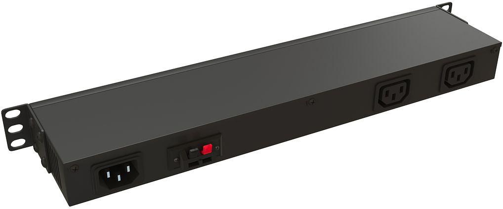 Hyperline TMP-230V/2w-RAL9004 Микропроцессорная контрольная панель,1U, для всех шкафов 19'', подключение до двух устройств, датчик температуры, кабель питания, цвет черный (RAL 9004) фото 2