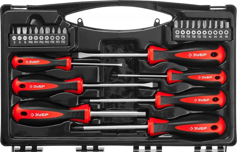 ЗУБР Набор отверток с насадками Универсал-27 {27 предм.} [25027] фото 1