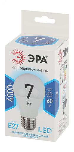 ЭРА Б0029820 Светодиодная лампа груша LED smd A60-7w-840-E27.. фото 3