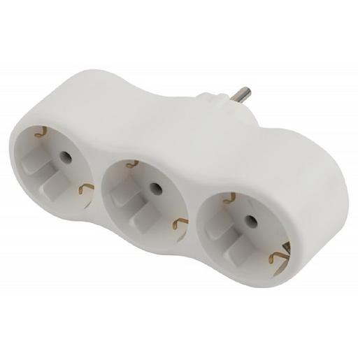 ЭРА Б0053479 Разветвитель электрический SPx-3e-W на 3 розетки с заземлением 16А белый фото 1