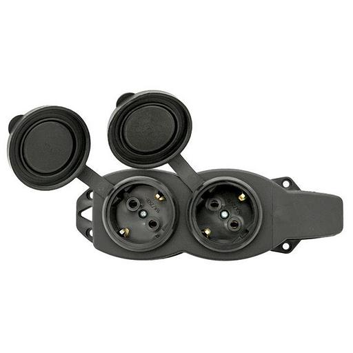 EKF RPS-018-16-230-44 Роз. двухмест. с защит. крышками каучуковая 230В 2P+PE 16A IP44 EKF PROxima фото 4