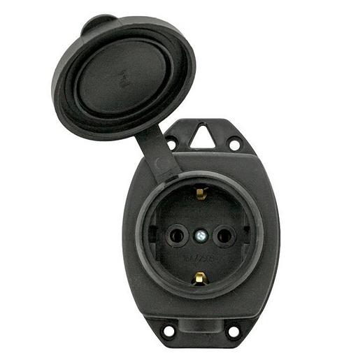 EKF RPS-014-16-230-44 Розетка настенная с защитной крышкой каучуковая 230В 2P+PE 16A IP44 EKF PROxima фото 4