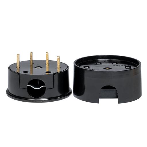 EKF AS-380-O-04 Разъем РШ-ВШ 32А 380В 3P+PE (ОУ) карболитовый черный EKF PROxima фото 2