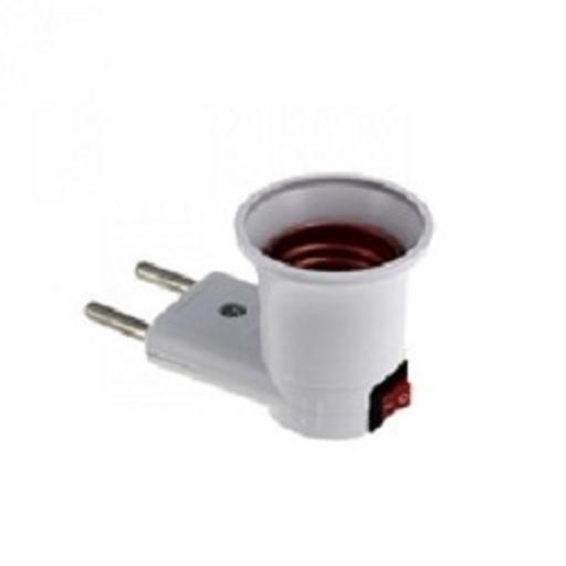 EKF ADF-E27-s-w Переходник вилка-Е27 с выкл. бел. EKF PROxima фото 1