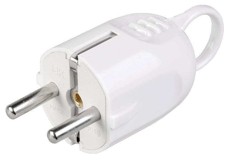 Iek EVP12-16-01-K01 ВПу12-01-Ст Вилка разборная угловая с з/к с кольцом 16А белая фото 1