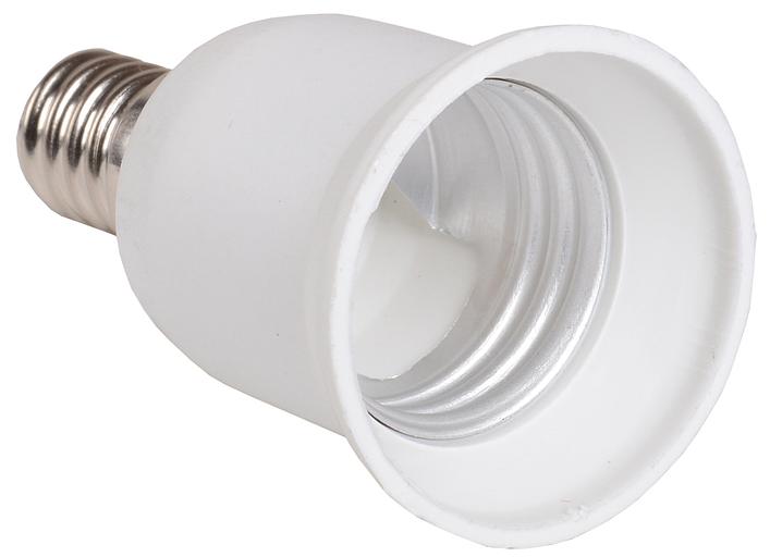 Iek EPR21-01-01-K01 ПР14-27-К02 Переходник пластик, Е14-Е27, белый, индивидуальный пакет, IEK фото 1