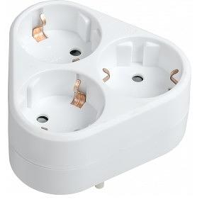 Iek WTP10-16-03-Z-K01 Тройник Т-01/03 3 места 2P+PE 16А треугольный белый фото 1