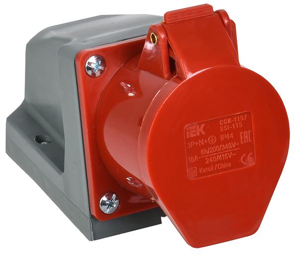 Iek PSR12-016-5 Розетка 115 стационарная 3Р + РЕ+ N 16А 380В IP44 ИЭК фото 1