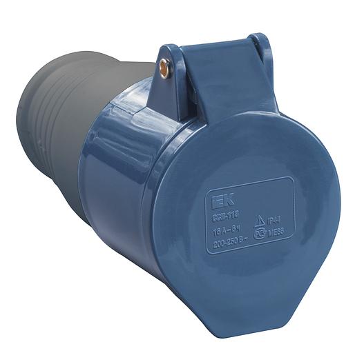 Iek PSR21-032-3 Розетка 223 переносная 2Р + РЕ 32А 220В IP44 ИЭК фото 1