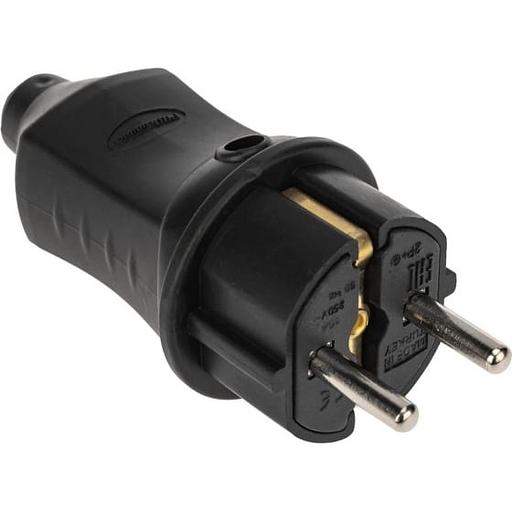 Proconnect 111-001-4 Вилка прямая влагозащищенная 2P+PE 230V, 16 А, IP44 каучук фото 1