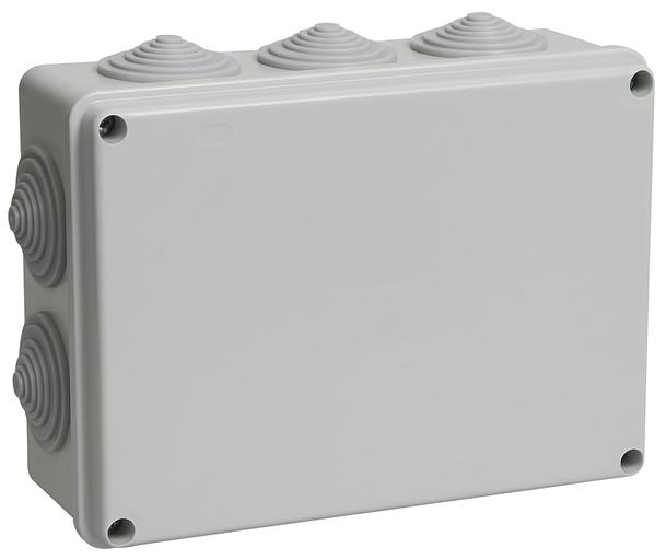 Iek UKO11-190-140-070-K41-44 Коробка КМ41243 распаячная для о/п 190х140х70 мм IP44 (RAL7035, 10 гермовводов) фото 1