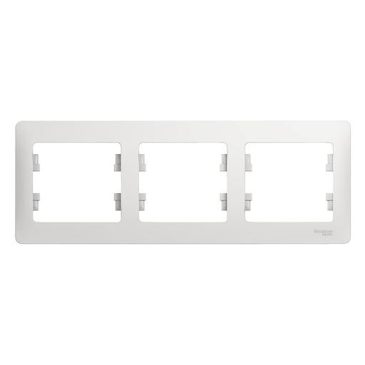 Systeme electric GSL000103 GLOSSA 3-постовая РАМКА, горизонтальная, БЕЛЫЙ фото 1