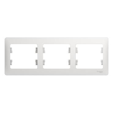 Systeme electric GSL000103 GLOSSA 3-постовая РАМКА, горизонтальная, БЕЛЫЙ фото 3