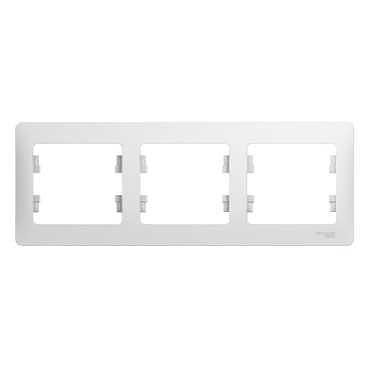 Systeme electric GSL000103 GLOSSA 3-постовая РАМКА, горизонтальная, БЕЛЫЙ фото 4