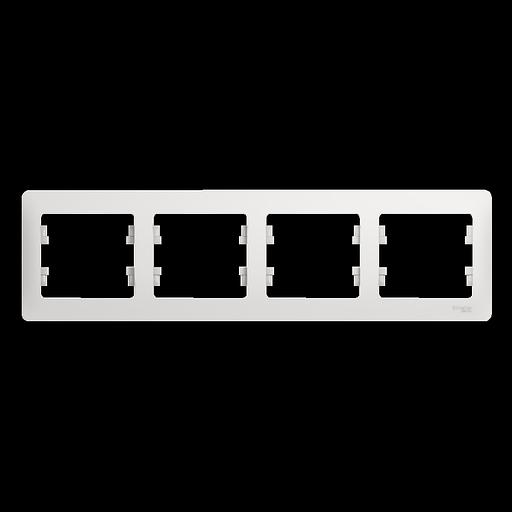Systeme electric GSL000104 GLOSSA 4-постовая РАМКА, горизонтальная, БЕЛЫЙ фото 1
